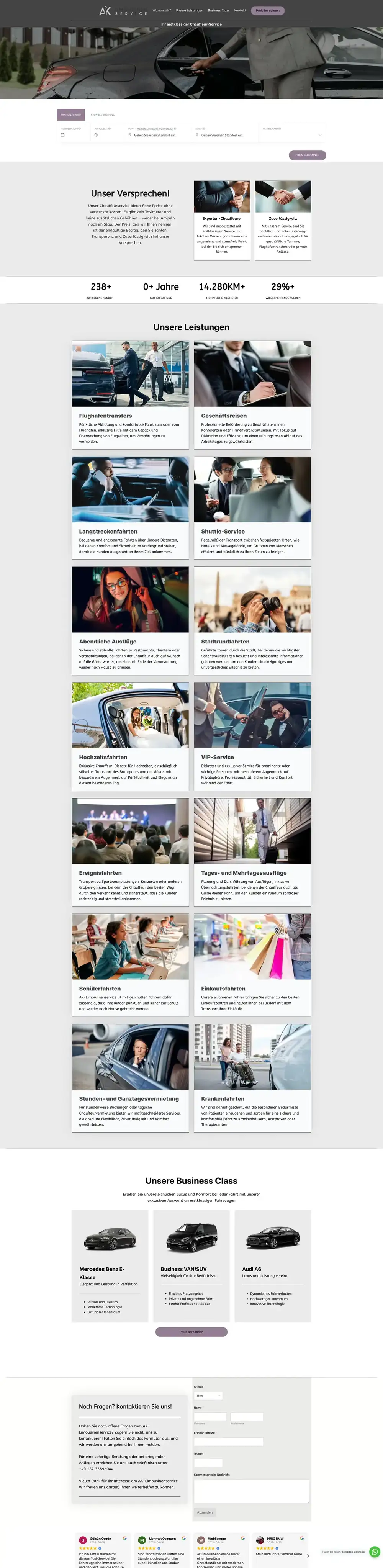 AK Limousinenservice - Chauffeur- & Limousinenservice inkl. Flughafentransfer...